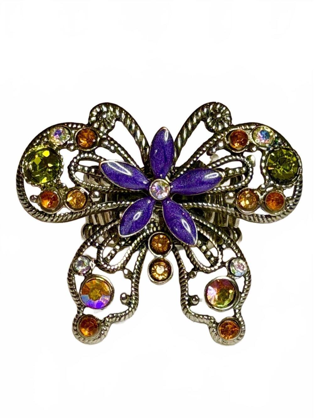 🇨🇦 TRUE Y2K DEADSTOCK RHINESTONE BUTTERFLY RING 🇨🇦